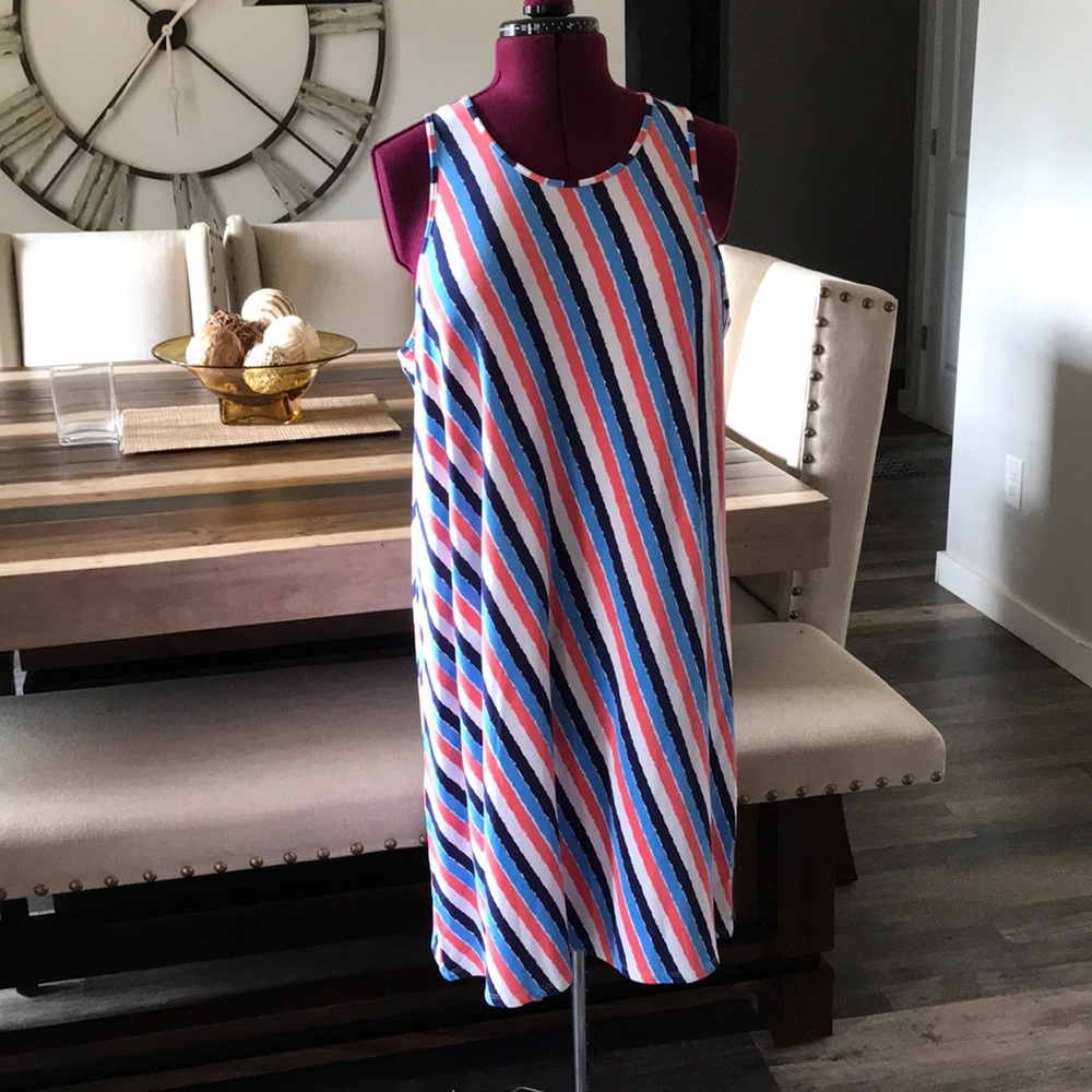 Hatley Dress Pink Navy & White NWTS